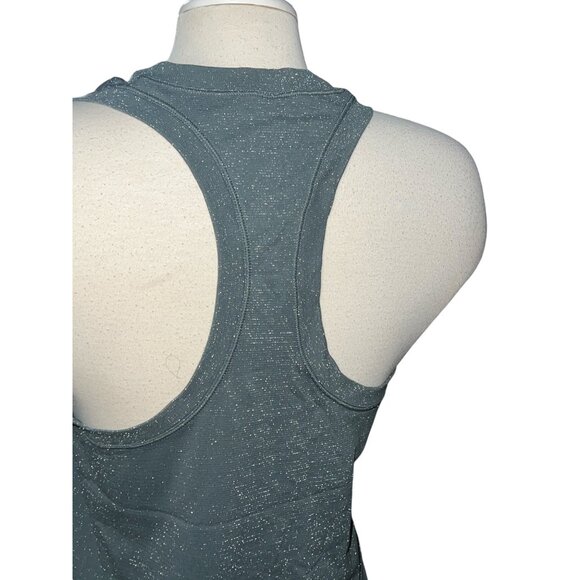 Athleta Racerback Tank Top Sz Medium Sparkly Gray Sleeveless Athletic Shirt Stre - Picture 4 of 8